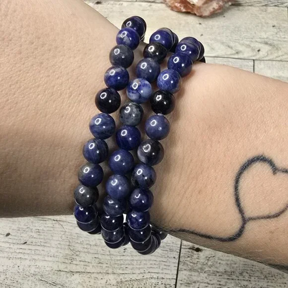 Lapis Lazuli Crystal Beaded Bracelet - Picture 2 of 4